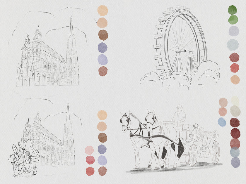 zeichnung motive von Bettwaesche