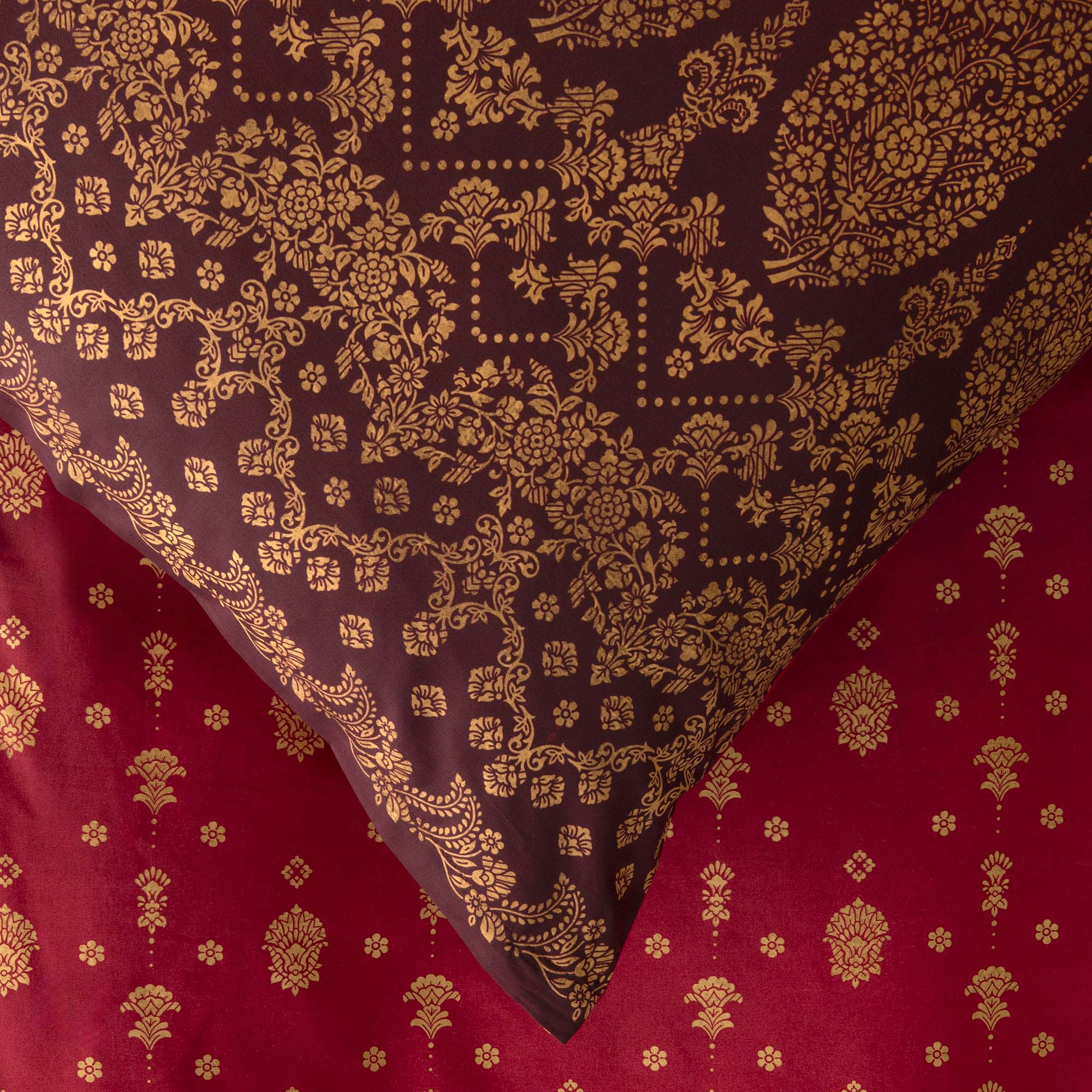 Bettwaesche gold decor rot