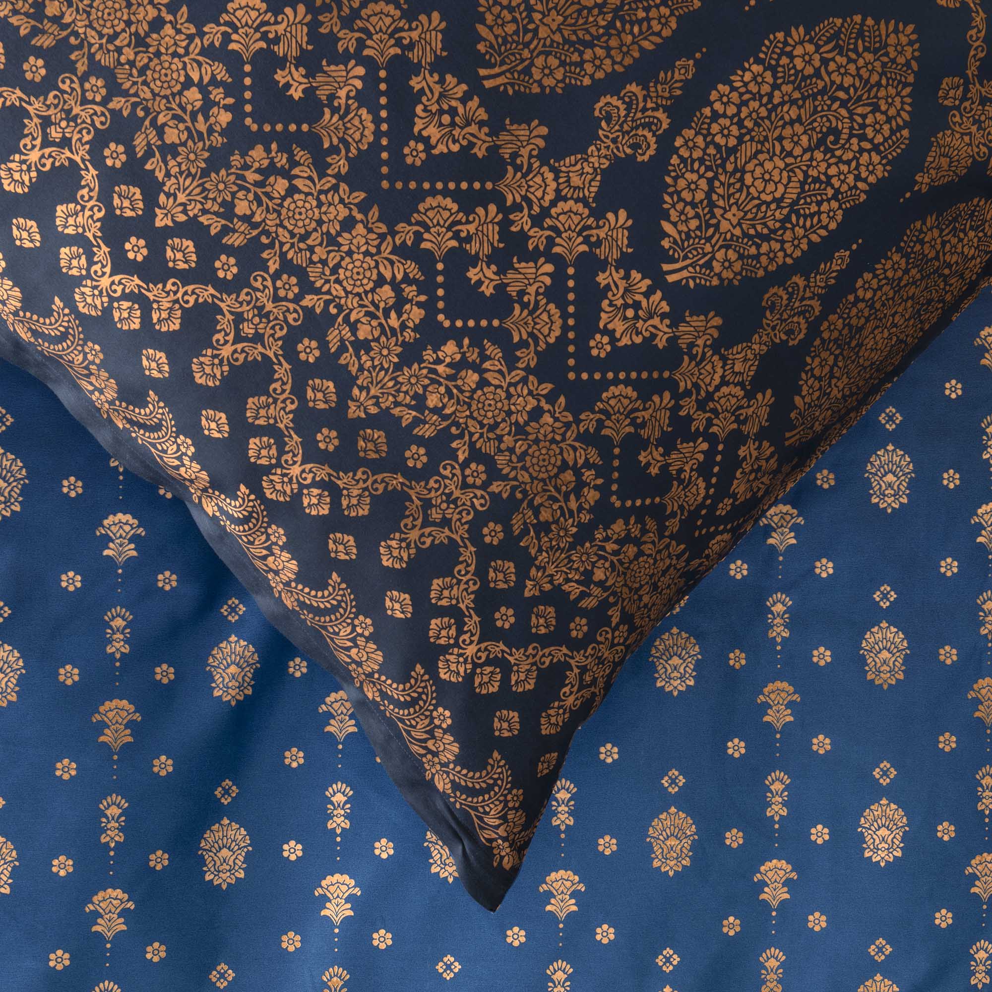 Bettwaesche gold decor blau