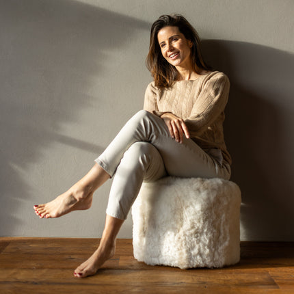 Pouf Lio weich alpaka