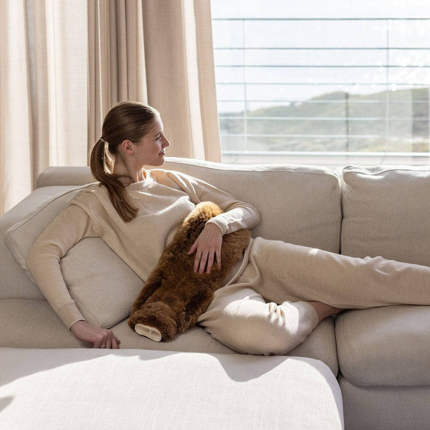 Schlauchwärmflasche Tubo weich alpaka